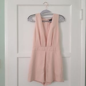 Pink Sleeveless Tailored Romper